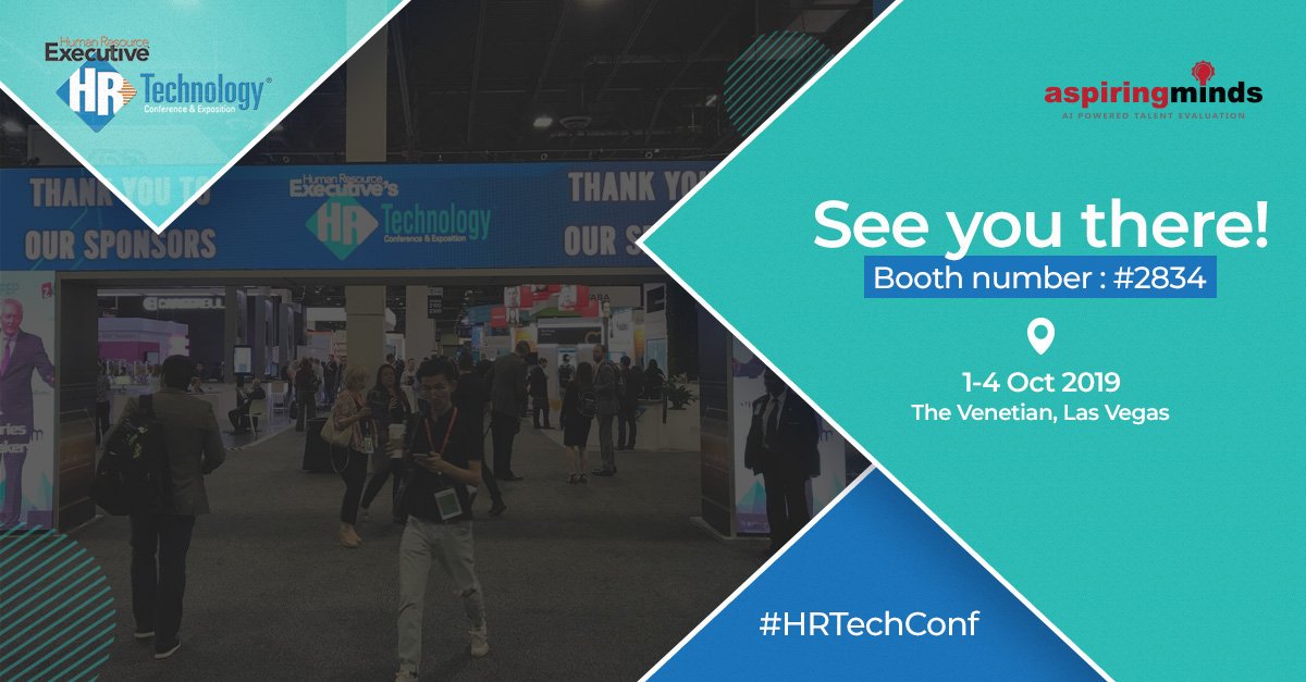 Heading to #HRtechConf 2019, The Venetian, Las Vegas this year. Meet us at booth #2834 to unveil the best #talentevaluation tools and practices. #staytuned #aspiringminds #talentassessment #talentevaluation