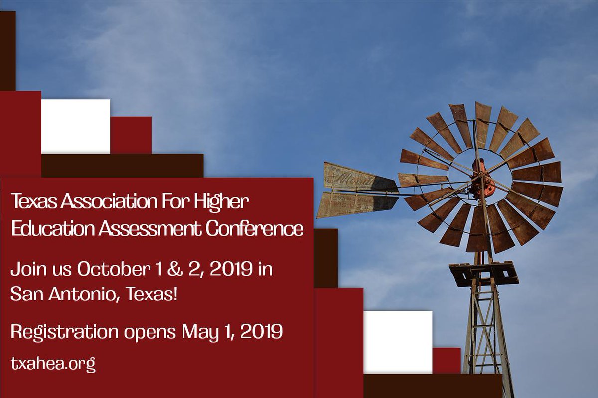 Join us in San Antonio, Texas to share and hear different ideas about accreditation and assessment. #TxAHEA2019 
Visit txahea.org to register today!