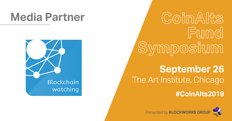 Blockchain Watching (<a href="/BlockchainWatc2/">Blockchain Watching</a>) provides their readers with global news articles, events, reviews, video’s, exchange rates, and an in-depth knowledge centre.

Catch them at #CoinAlts2019 on 9.26.19 at the Art Institute of Chicago. Spots are almost gone so register today!