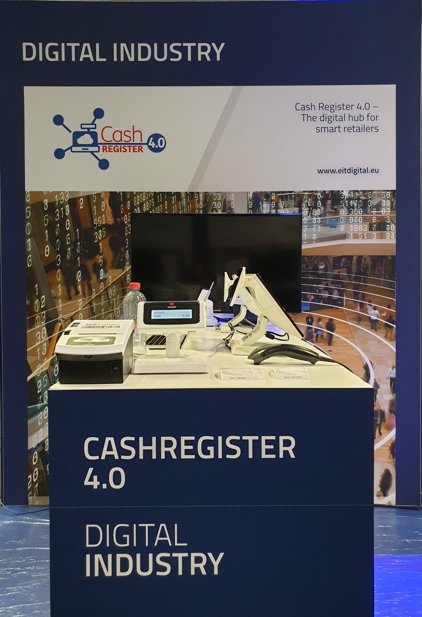 Postazione pronta per #EitDigital19 a #Bruxelles per la demo Cash Register 4.0 @OlivettiOnline @EIT_Digital @helsinkiuni @JOL_SCube @TIM_Official @gdt62 #StoriaDiInnovazione #DigitalIndustry #SmartRetail #DigitalTransformation #IoT #AdvancedAnalytics #Innovation