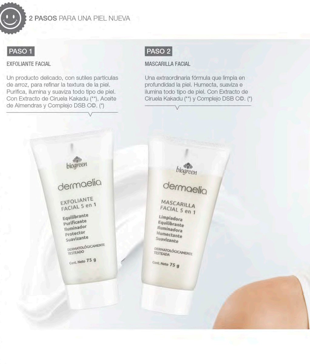 BiogreenL's tweet image. Línea DERMAELIA
Cuando nos sentimos felices con nosotras mismas un aura de belleza nos envuelve.

-Exfoliante facial 75g a $589
-Marcarilla Facial 75g a $599