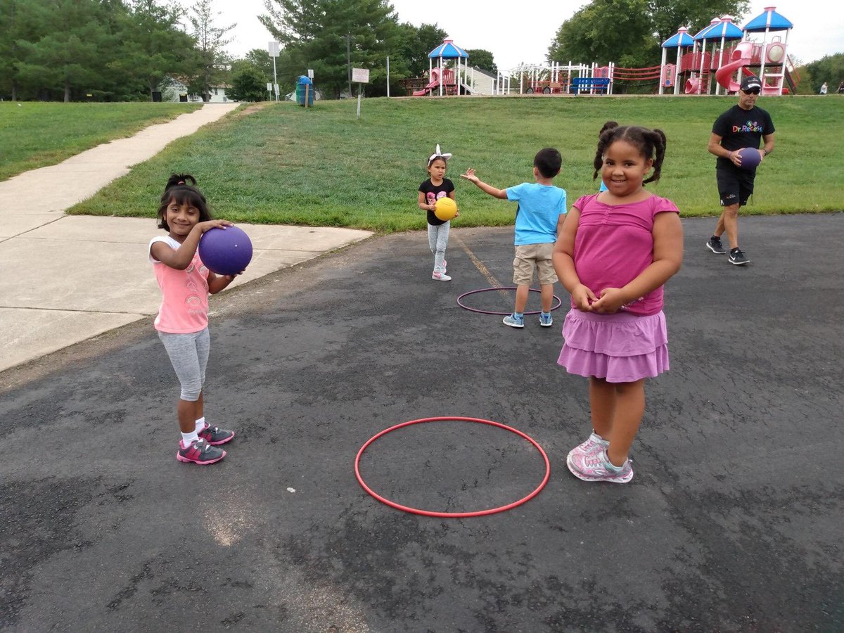 We are learning and practicing new games with Dr. Recess!