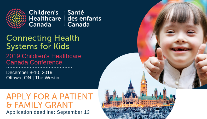 Children's Healthcare Canada (@childhealthcan) on Twitter photo The deadline for our Patient & Family Grant applications is fast approaching! If you are patient, and/or a family member of a patient and are interested in joining us in Ottawa for #ChildHealthCan2019 submit your application before September 13th: …nference.childrenshealthcarecanada.ca/patients-inclu… The deadline for our Patient & Family Grant applications is fast approaching! If you are patient, and/or a family member of a patient and are interested in joining us in Ottawa for #ChildHealthCan2019 submit your application before September 13th: …nference.childrenshealthcarecanada.ca/patients-inclu…