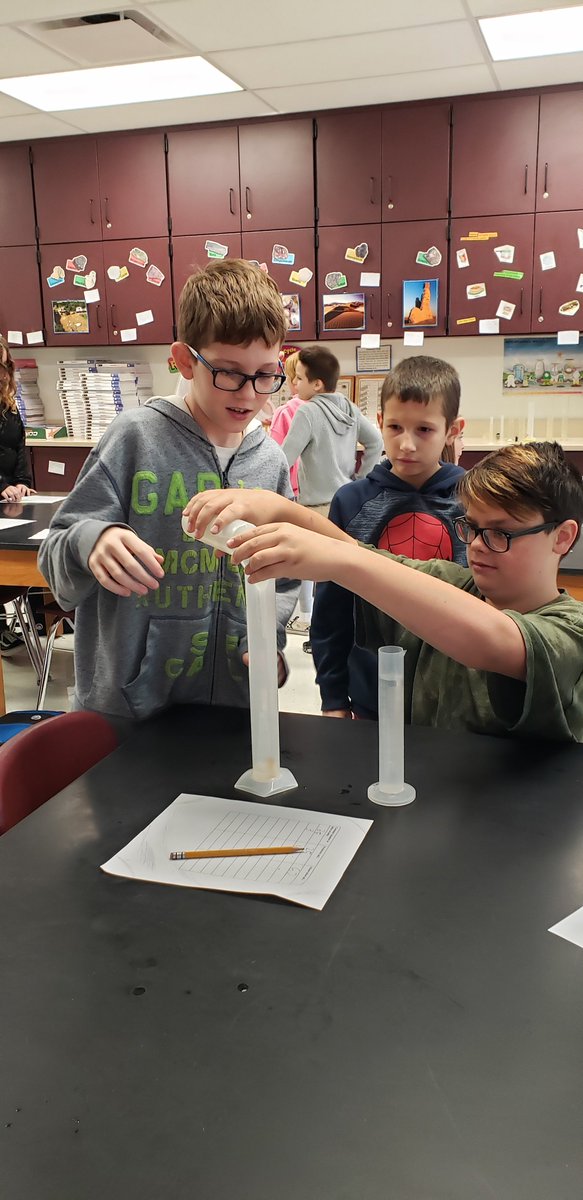 6th-grade <a href="/DempseyMS/">Dempsey Middle School</a>  students actively engaged in #handsonlearning in Science.