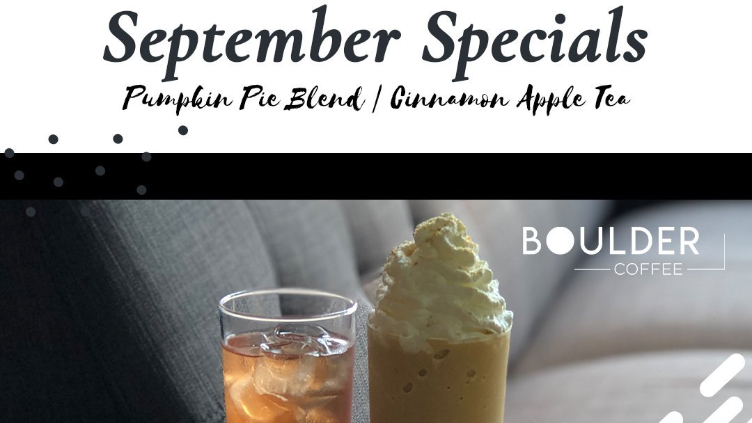 BoulderCoffeeOk's tweet photo. If you haven't tried September's drink specials... we think they're pretty legit.. consider trying something new.

🎃Pumpkin Spice Blended Latte
🍎Cinnamon Apple Iced Tea

#sandsprings #tulsa #tulsacoffee #sandites  #visitoklahoma #traveloklahoma #keepitlocalok #wearesandsprings https://t.co/BA6kbyAWOS