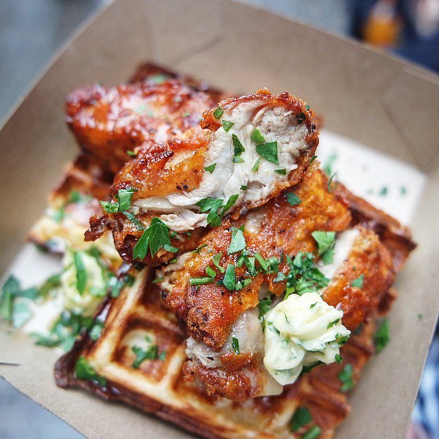 @waffleonmarkets serving grilled chicken &amp; waffle – buttermilk chicken served wi… lunchesanddinners.sargentorecipes.com/waffleonmarket…