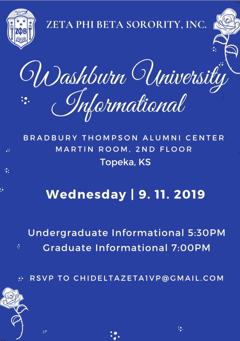 Interested in multicultural sorority life? Zeta Phi Beta Sorority Inc is having a informational meeting on Wednesday! 💙