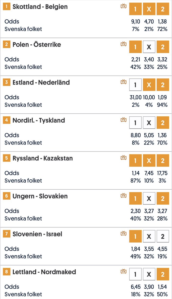 MBeaters's tweet image. ⚽️ 20:45 vankas det åter 🇪🇺 #Euro2020-kval, @danielsbetting’s rekar dyker upp i appen under kvällen 📲

Hos vår partner #SvenskaSpel har vi ett högintressant #Topptips ⚠️

Vad tycks om vårt systemförslag nedan, håller du med❓

Gå direkt till kupongen: miljonbloggen.se/topptipset
