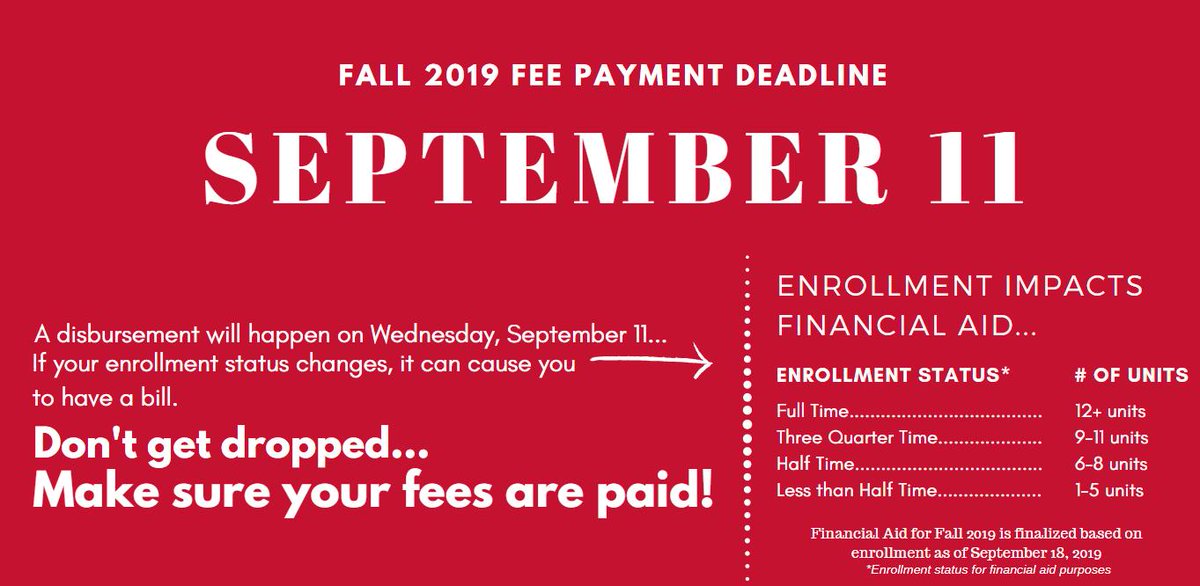 🚨Fees are due WEDNESDAY!🚨
👉Check your account - Check hold, to do items and your balance!
👉Make sure fees are paid (@ Student Accounts - South Lobby of Joyal Administration Building)
👉Have a great semester!
#FresnoState
