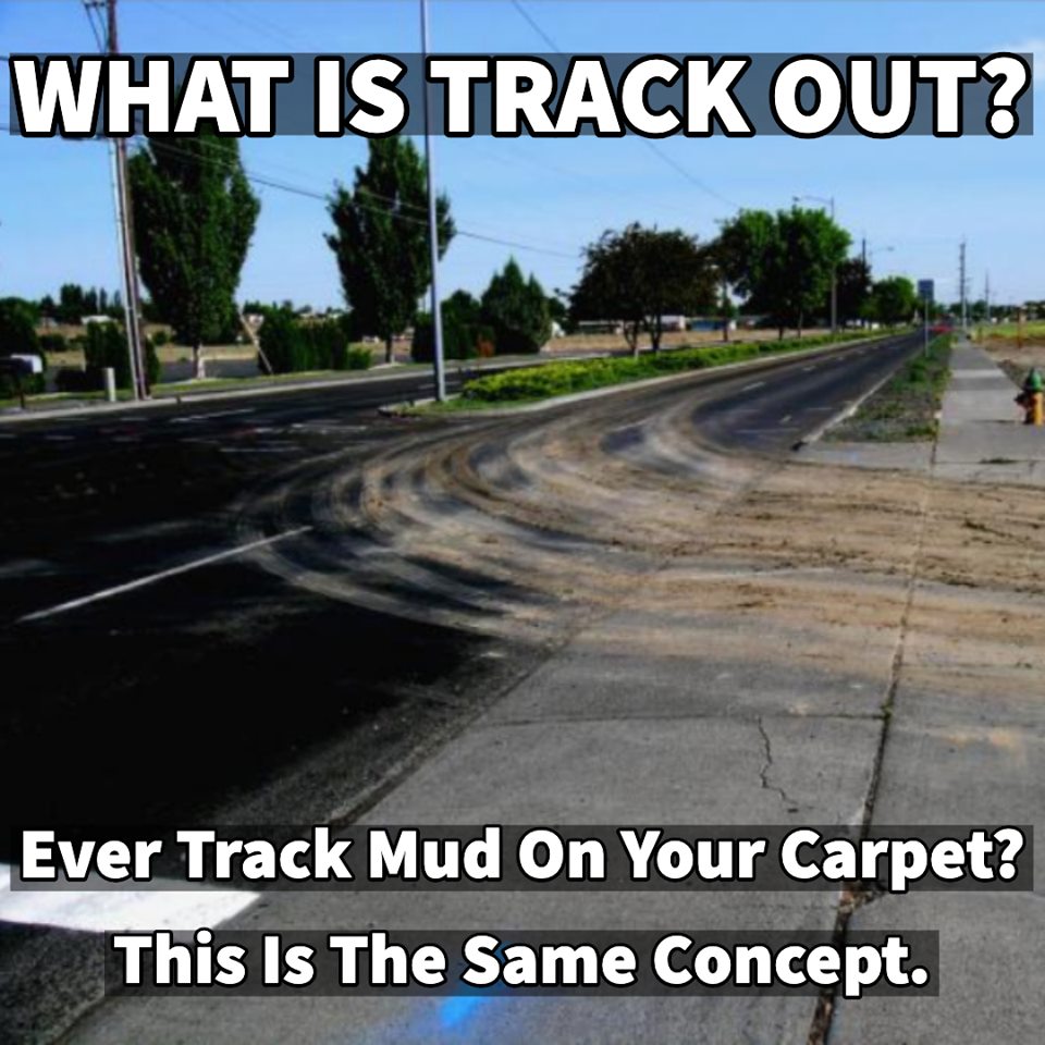 ContractSweeper's tweet image. WHAT IS TRACK OUT?
Track out is dirt, mud, or other debris tracked onto a paved public roadway by a vehicle leaving a construction site. Track out is considered Particulate Matter, which makes it a regulated air pollutant.
We can help solve track out problems. Call 800-227-7977