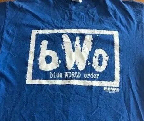 grapplearcade's tweet photo. Recently purchased wrestling merch. An original #BWO shirt.
I’m sure our @RetrosoftStudio family will approve 👊👊
#ecw #BlueWorldOrder #NeedsAnIron
@bWoStevie @BlueMeanieBWO https://t.co/JoTOtn719D