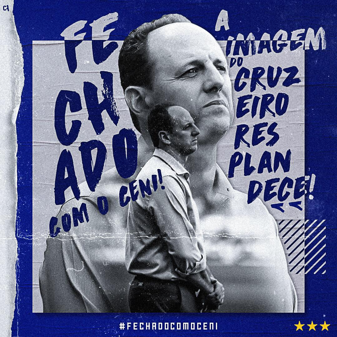 Cruzeiro_vda's tweet photo. Um treinador que teve a  coragem de assumir o Cruzeiro em meio à maior crise da nossa história não pode ser queimado ou derrubado por um grupo de jogadores preguiçosos e sem alma! A torcida do Cruzeiro está com você, Rogério!
#FechadoComOCeni
Art: @Pablo_N29
Foto:Vinnicius Silva https://t.co/lEIglp0TSs