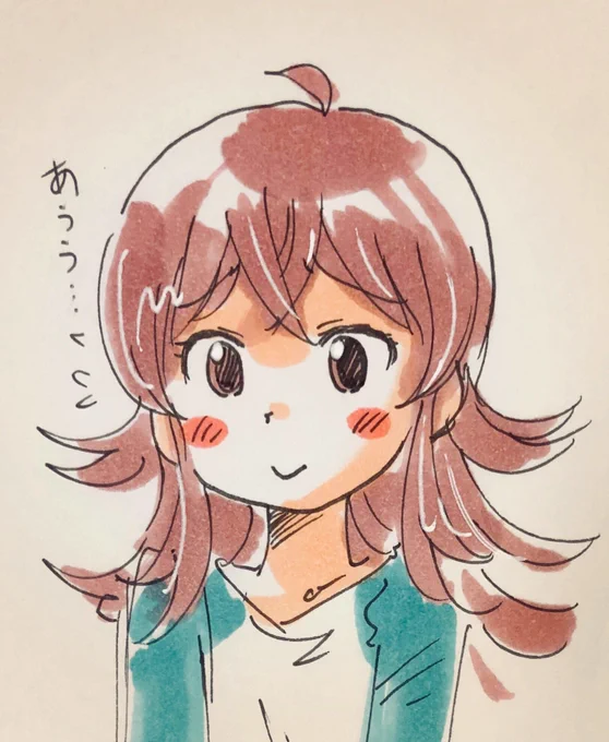 今日の果穂ちゃん。のラクガキ。しょんぼり果穂ちゃん。 