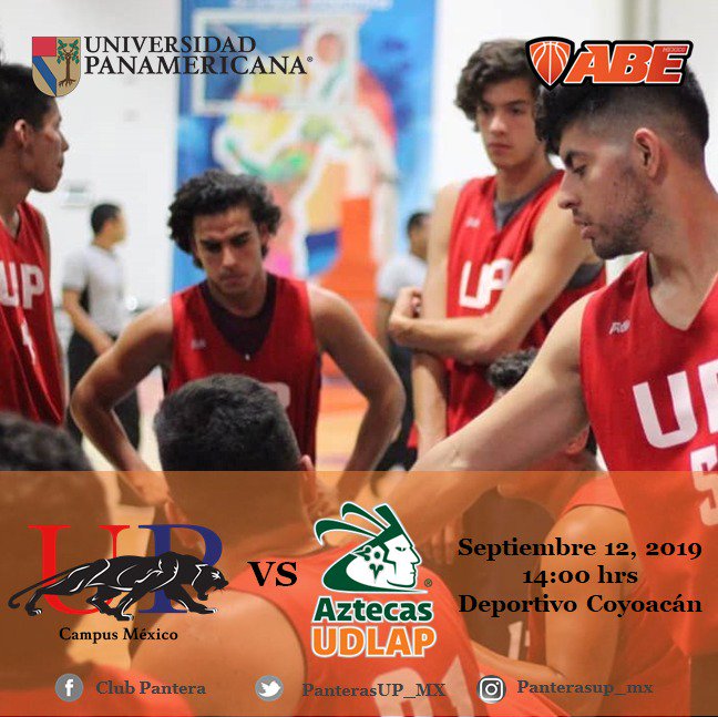 PanterasUP_MX's tweet photo. Este jueves 12 y viernes 13 de septiembre hay partido ⛹🏻♂️🏀❗
°
Jueves: Panteras UP vs. Aztecas UDLAP
Viernes: Panteras UP vs. TEC Hidalgo
°
Deportivo Coyoacán 14:00hrs
°
#PanterasUP #OrgulloUP #ViveUP #SoyPantera #DeportesUP #VamosUP #VamosPanteras #LigaABE #ABE #PrimeraDivisión https://t.co/KiIS4t2wxm