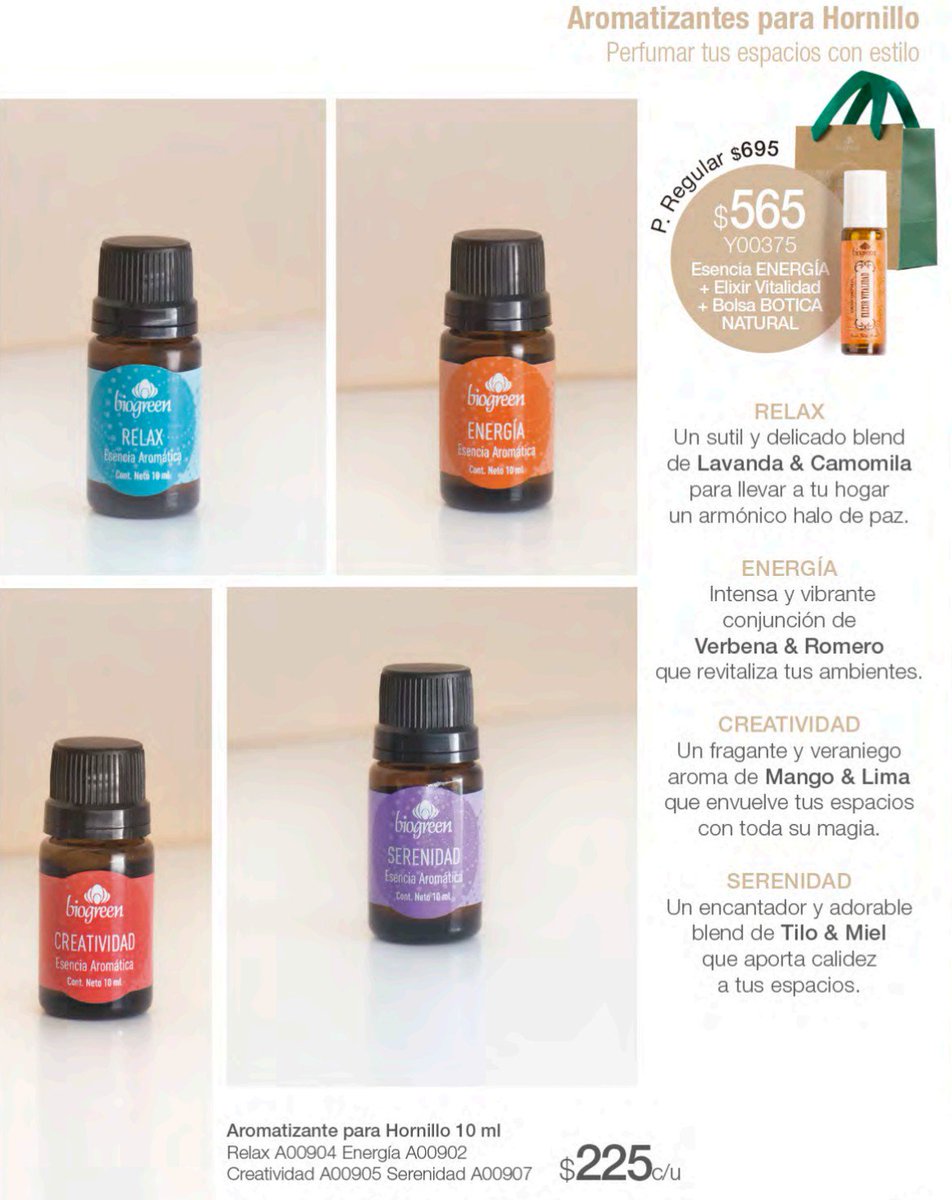 BiogreenL's tweet image. ESENCIAS PARA HORNILLO

-ALMA BOTANICA $209
-AMBIENTALES $229
-PROMO- ALEGRIA $166