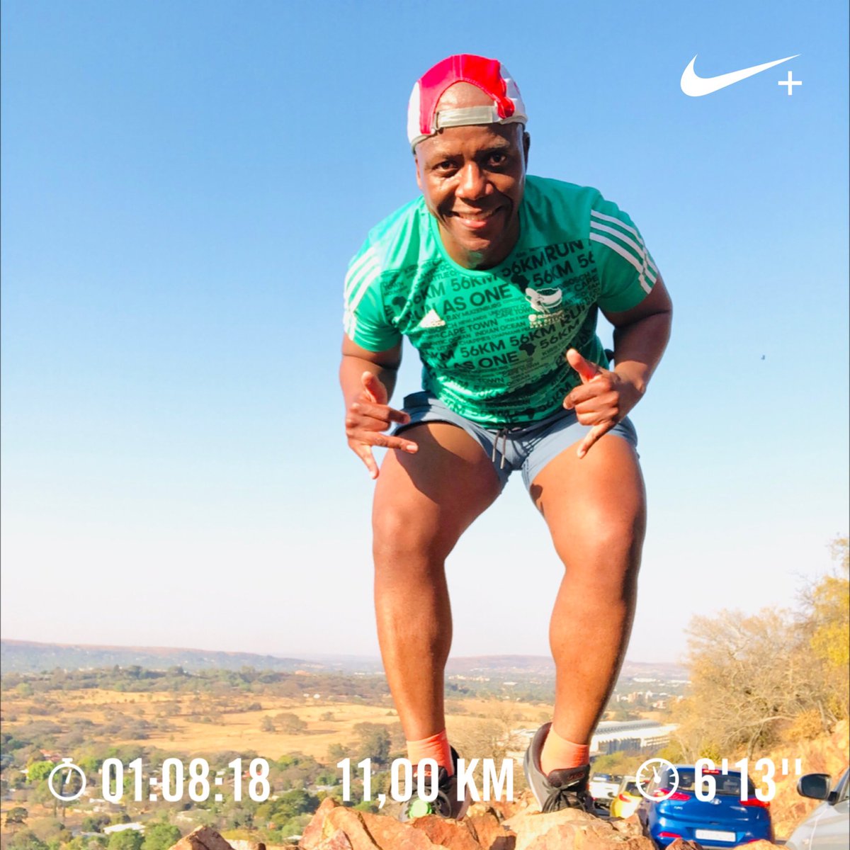 SelfieRunnerZA's tweet photo. Tom Jenkins putting me through my paces this afternoon during my #AfternoonRun. As per usual, I’m equal to the task and do not shy away from any given incline. #WeRunPta #RunningMotivation #Runspiration #Run #Runners #Running https://t.co/vq4cc50oG0