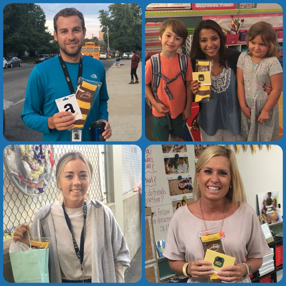 MaxwellPTA's tweet photo. We love our staff! Last year we had 100% staff participation - that's everyone in the building, not just classroom teachers! 🙀🙌🏽We hold an annual raffle between all staff members who join within the first month of school. These are this year’s winners! #joinPTA #rockthosesocks https://t.co/GgiMT4Vf2q
