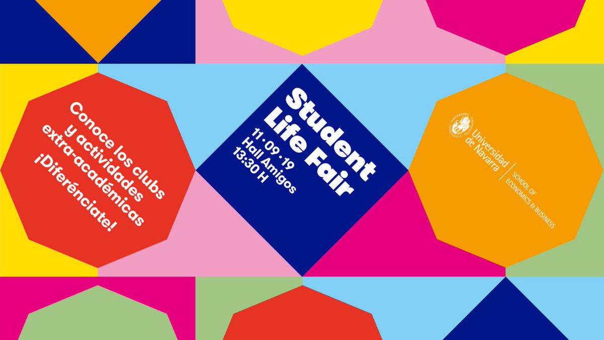 derecho_unav's tweet photo. Atención 📣| Este miércoles es la #StudentLifeFair, la oportunidad perfecta para enriquecer la experiencia en la @unav. Los alumnos de @derecho_unav y @EconomUnav podrán inscribirse a diferentes clubs y organizaciones, como @DikaiosUnav, @UNMUN_UNAV, @tantakaunav y muchos otros. https://t.co/8Ku9e08xnQ