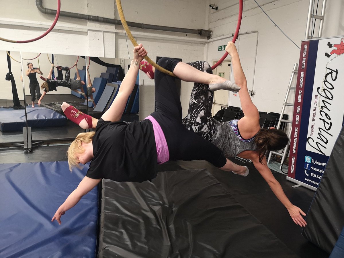 west_stacie's tweet photo. Spent the day hanging out with the wife at @_RoguePlay we found our cores and dishes! #besties #wifedate #midwaymeetup #circusskills #aerialhoop #aerialsilk https://t.co/6bDOkPbuB1