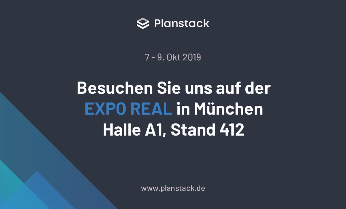 planstack_de's tweet image. Sie wollen mehr über #Planstack erfahren? Treffen Sie uns auf der EXPO REAL in München! #exporeal2019 #startup #bau #Digitalisierung #PropTech #baumanagement #ExpoReal2019