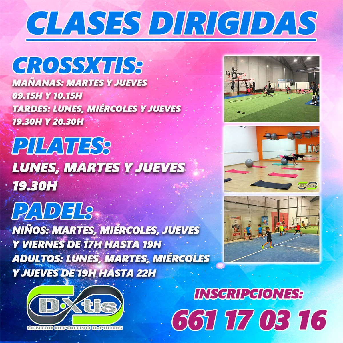 centro_dxtis's tweet photo. ➡ NUEVA TEMPORADA DE CLASES DIRIGIDAS ⬅

Ya tenemos los horarios de nuestras #Clases de #CrossXtis, #Pilates y #Padel para niños y adultos. 🕛

Inscríbete en el 661 17 03 16. 📞

✅ Comienzo de las clases, lunes 16 de septiembre.

#CentroDeportivo #Calasparra https://t.co/YasDCMFsh3