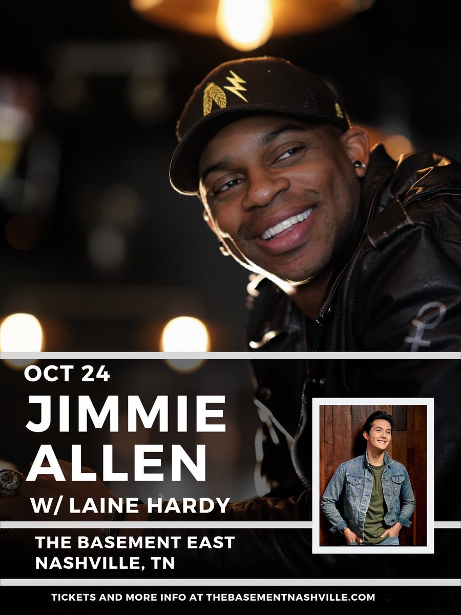 JimmieAllen's tweet photo. Nashville!!!! Let's do this.  Im bringing @TheLaineHardy with me. 

Tickets on sale now 

https://t.co/V7IHCs5QTH https://t.co/GPps1lCqA0