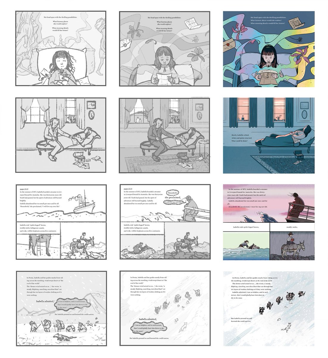 CBCBook's tweet photo. The latest installment of our ‘From the Sketchbook’ CBC Website feature showcases illustrator @shortdivision!  Find out the details about her creative process illustrating the picture book biography 'Away with Words.' https://t.co/I1NbCraUqz @PeachtreePub https://t.co/CBuUwkNUpt