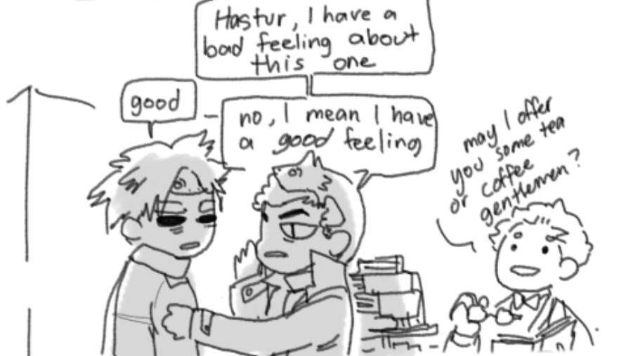 ssoonerly's tweet photo. this is technically a reverse au but its really more like a side swap #GoodOmens https://t.co/VwAwvOdDIf
