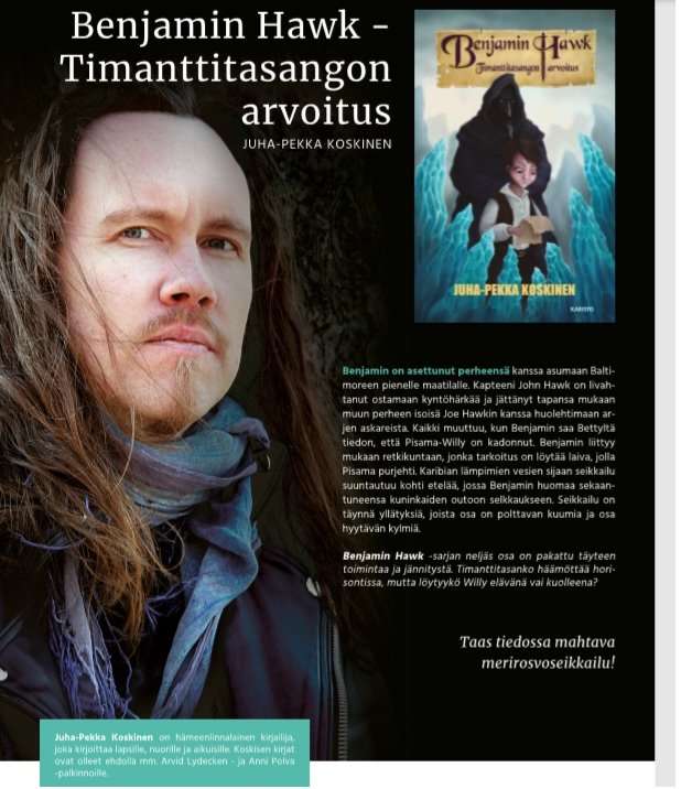 jpkoskinen's tweet photo. Anteeksi, onko teillä hetki aikaa puhua merirosvoista? #BenjaminHawk #lastenjanuortenkirjat #merirosvot https://t.co/ti66aLzLUG