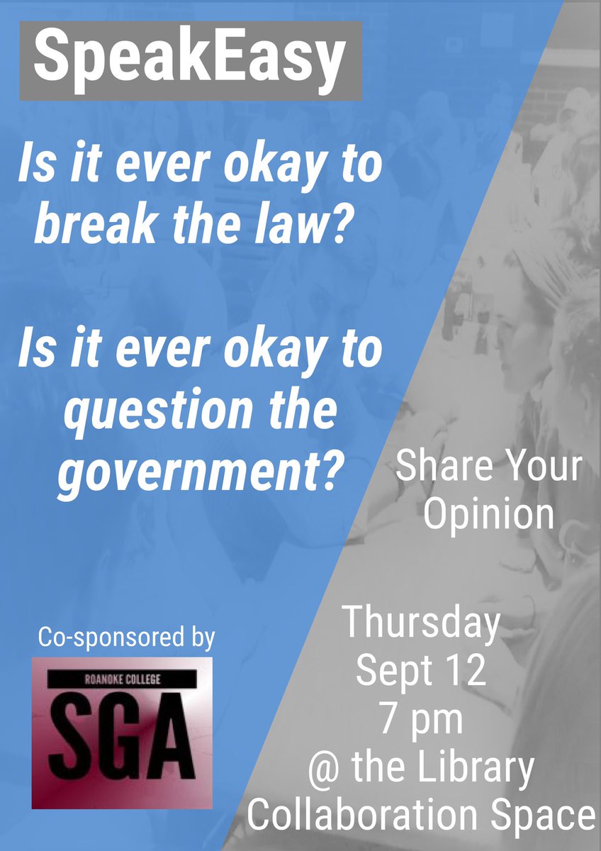 Come Out!! September 12 @ 7pm in the Library Collaboration Space #RoanokeCollege