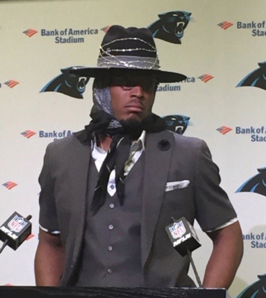 BusterCozy's tweet photo. Cam Newton looking like Aunts Sponge and Spiker after they got that giant peach fortune https://t.co/IUkjhuaDsk