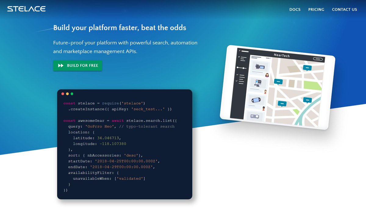 StelaceAPI's tweet image. Building a #marketplace or #ecommerce platform? Have a look at Stelace APIs the solution to facilitate, secure and scale all the logic behind your business.

buff.ly/2ITKa5C