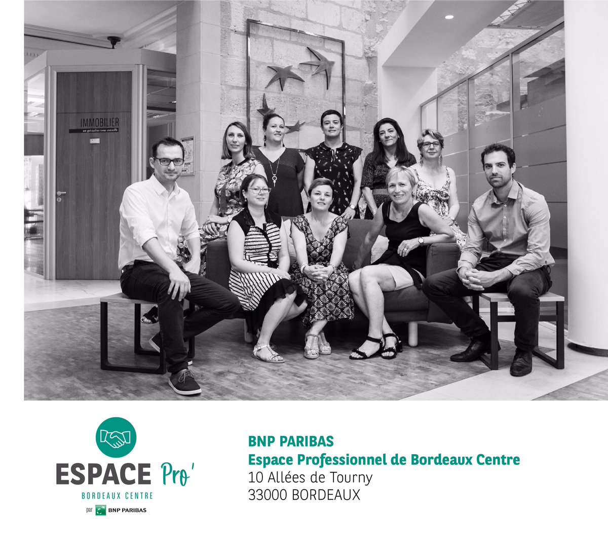 Chers #Professionnels de #BNPParibasNouvelleAquitaine, le nouvel Espace Professionnel de <a href="/mabanque_bnpp/">Ma Banque BNP Paribas</a> réuni tous nos experts pour vous accompagner dans vos projets. Nous vous accueillons dès à présent à l’agence Grand Théâtre de <a href="/Bordeaux/">Bordeaux</a>. ->> @ParlonsPME