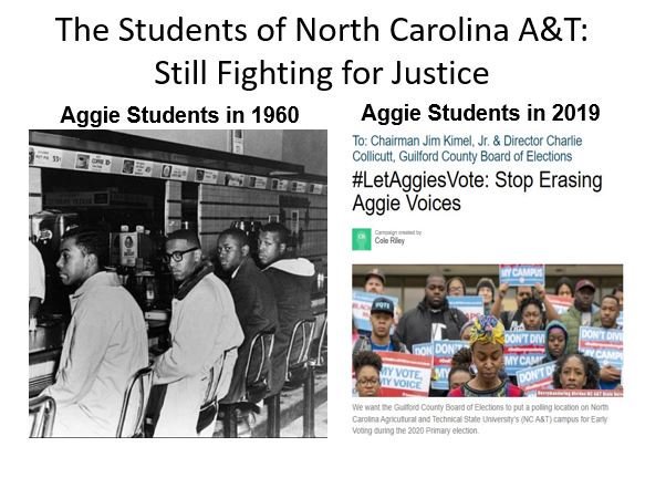 DrJhodge1906's tweet photo. North Carolina A&amp;T Students Continue the Fight for Justice. 
https://t.co/eOHvMIM66g  @rolandsmartin @amjoyshow @maddow @Lawrence @JoeNBC @MadisonSiriusXM @ncatsuaggies @_bccaldwell @hc_nikki  #woke #vote https://t.co/4fx9ndxGGx