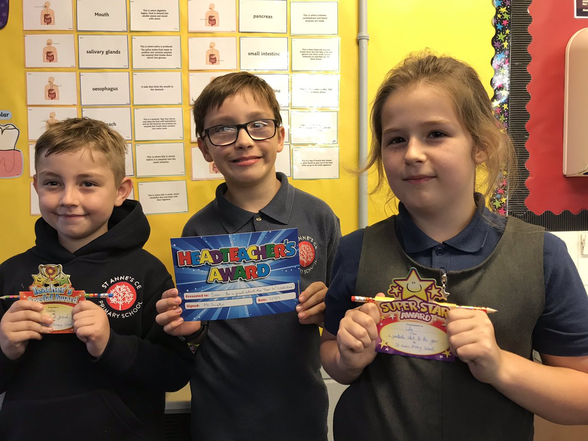 STAClassPinch's tweet photo. Congratulations to Henley, Sam and Lily, who worked hard last week to earn the Teacher’s Special, Headteacher’s and Superstar Awards last week! 🏅 #TeamStAnnes https://t.co/SQGIKz4khc