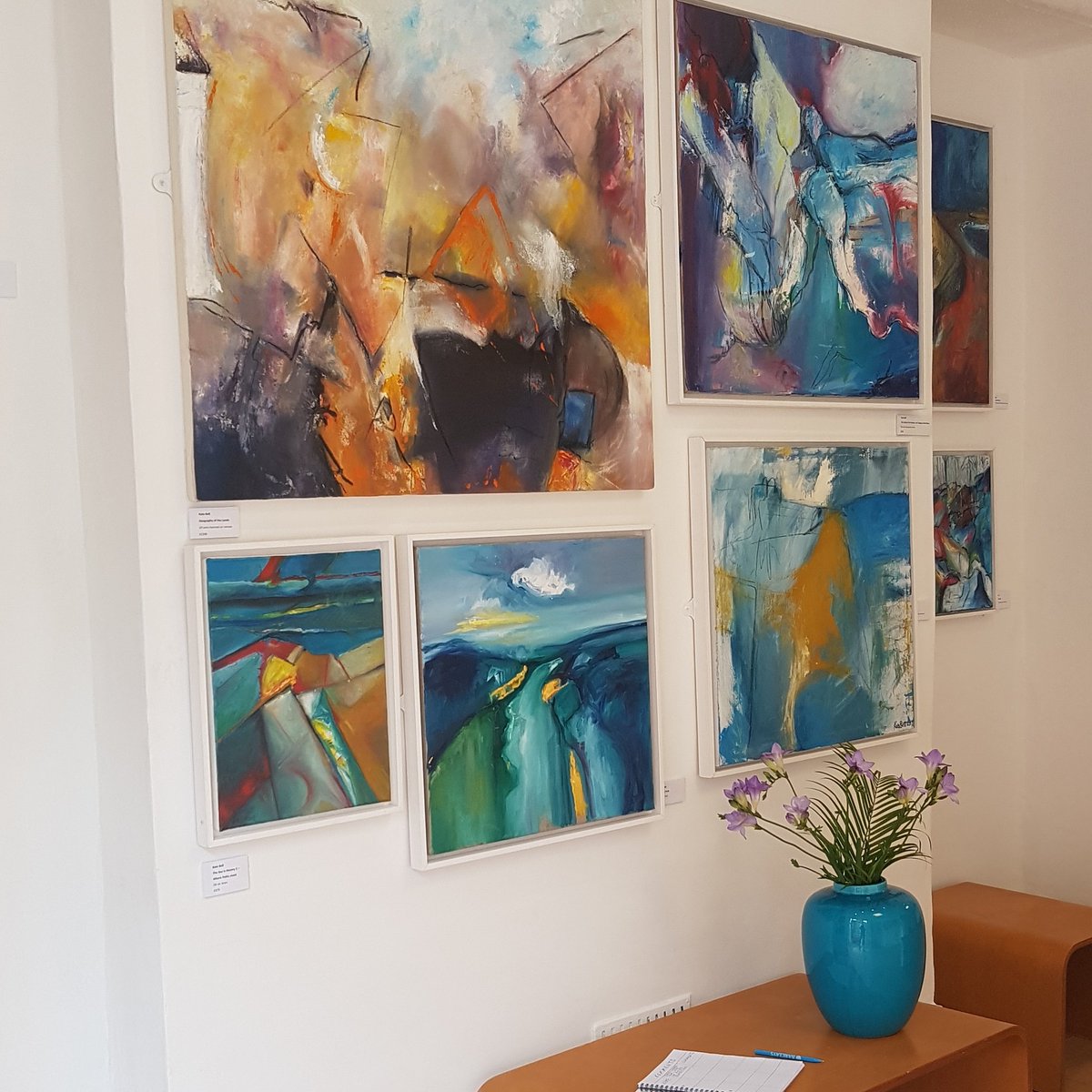 KateBellArt's tweet photo. Thanks to everyone who came last Friday evening to see our exhibition Edge of Landscape.On show until 14th September at Grey Dog Gallery, Dunns Lane, Mumbles. Pop in! #welshart #abstractingthelandscape #contemporarypainting @Welsh_art @VWatkinspoet @Queens_Gallery @Arts_Wales_ https://t.co/XiH0gTSJJm