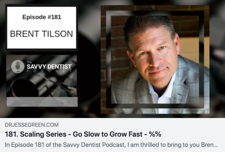 As a business leader, if you’re the only one doing it, then you are limited by only what you can do. Thank you, <a href="/DrJesseGreen/">Jesse Green</a> for having me on the Savvy Dentist Podcast. Listen in for a nugget or two that might help you sustain growth at your company. bit.ly/2lIyThi