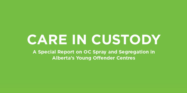AlbertaOCYA's tweet photo. Today we release our latest special report, Care in Custody. We make four recommendations aimed at reducing the use of OC spray and segregation, and increasing accountability measures in Alberta's young offender centres. Read the report: https://t.co/81BBFwjK2b #ableg #abjustice https://t.co/ppRdKZBByI
