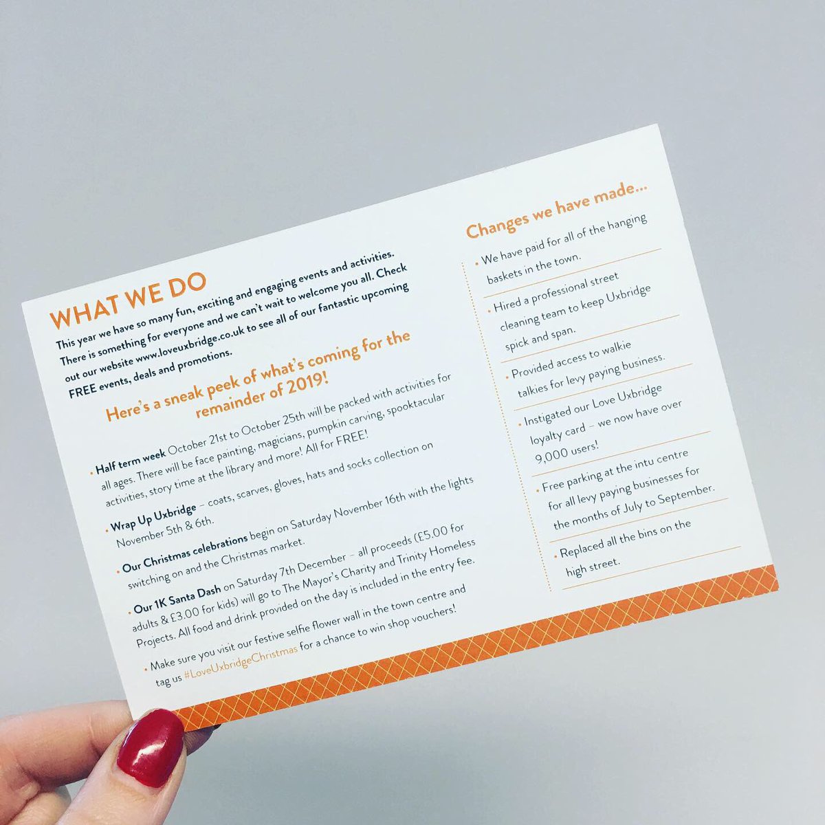 Our BID postcard is here! Ever wondered who or what we are/do ? Don’t worry you’re not the first 😂 time to read more about Uxbridge BID/ Love Uxbridge! #loveuxbridge #uxbridge #uxbridgebid <a href="/LoveUxbridge/">Love Uxbridge</a>