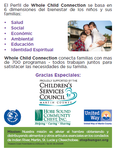 tcfoodbank's tweet photo. Whole Child Connection conecta a las familias con más de 700 programas locales, todos los cuales trabajan juntos para abordar las necesidades de cada familia. Para obtener más información, visite https://t.co/fcCQo3xpVX o llame al 772.463.2168
#Wholechildconnection #TCFoodBank https://t.co/GuANQJw9Bt