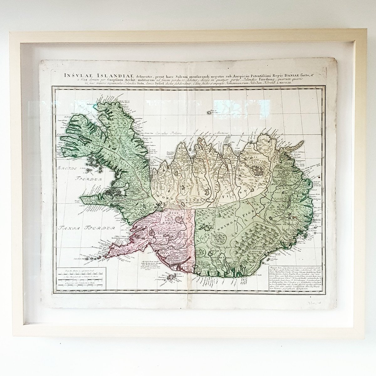 gislipals's tweet photo. It's a strange feeling to actually own something I have been looking at in its digital form for most of my life. I never really considered that I could own a copy of Knoff's 1740s map of Iceland. Until I did consider it, and now I do. It is every bit as beautiful as I had hoped, https://t.co/obcm5FDkO6