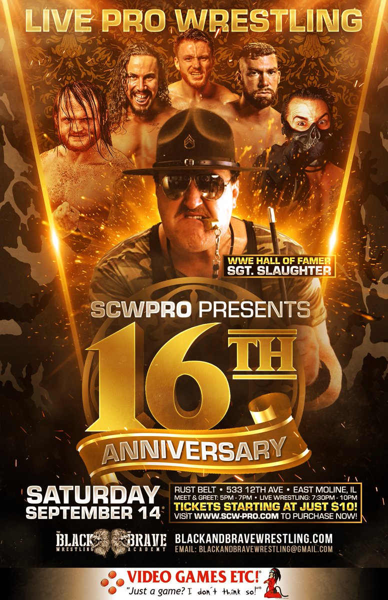 SCWPro's tweet photo. ICYMI: @realtravistitan agreed to add the man who stole his SCWPro Championship, @XanderKillen, to the title match this Saturday!

See... 

Titan 

vs

Killen 

vs

@ForeverJoeasa

In a triple threat match for the SCWPro Championship at our 16th Anniversary Event! https://t.co/hoizoeLIED
