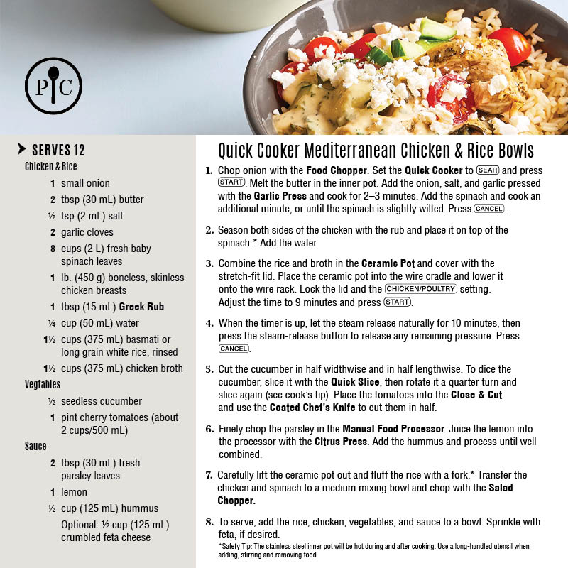MegTessensohn's tweet photo. Quick Cooker Mediterranean Chicken &amp; Rice Bowl a delicious way to start your week. #HappyCooking 🍜 
#MediterraneanChicken #foodie #homecook #foodlovers #culinaryfun #ricebowl #quickcooker https://t.co/W6UKJcUPsH