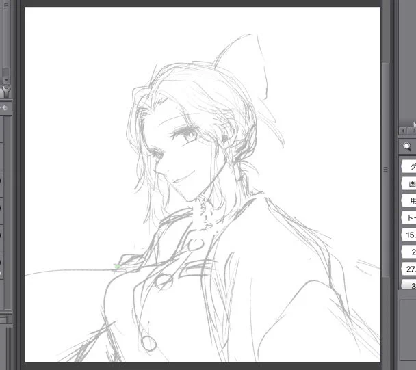 しのぶさん諦めた(飽きた)ので下描きだけ供養 