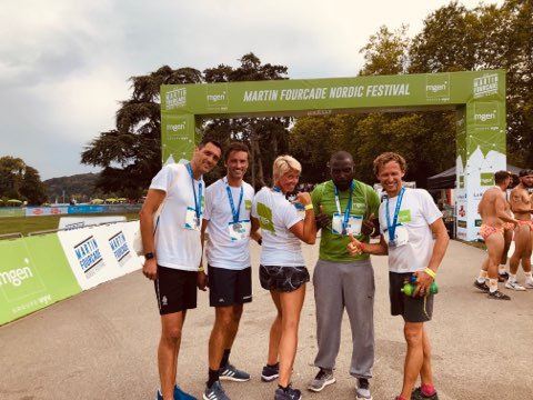 ABiathlon's tweet photo. Un team MGEN qui a su mouiller le maillot avec une belle 15eme place en équipe mixte au #MFNF #teamMGEN #VYV #MGEN #biathlon #annecy #summerbiathlon https://t.co/7hFf5IsC2y