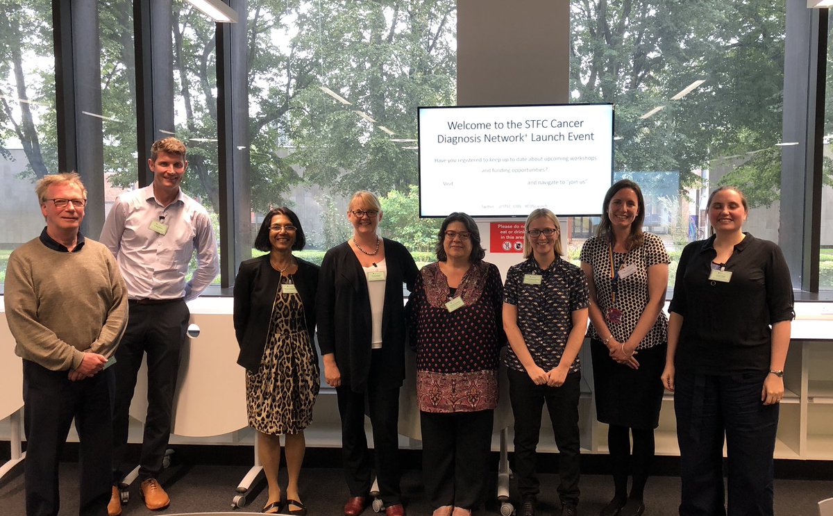 LauraHBPhysics's tweet photo. Had a great day at the @STFC_Matters Cancer Diagnosis Network+ @STFC_CDN launch event today - here’s the leadership team who helped to bring it all together @livuniphysics #CDNLaunch https://t.co/bUdvh5RaLv
