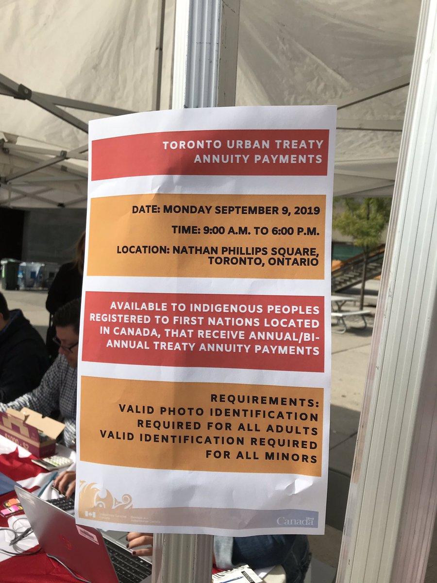 LDoran_DG_IAB's tweet photo. It is a first! Indigenous Services Canada  holds  a treaty pay event in downtown Toronto. https://t.co/xrYFeUAVf6
