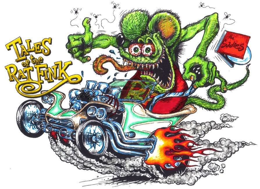 "Tales of the Rat Fink": Big Daddy Roth cartoon of manic hot rod rat