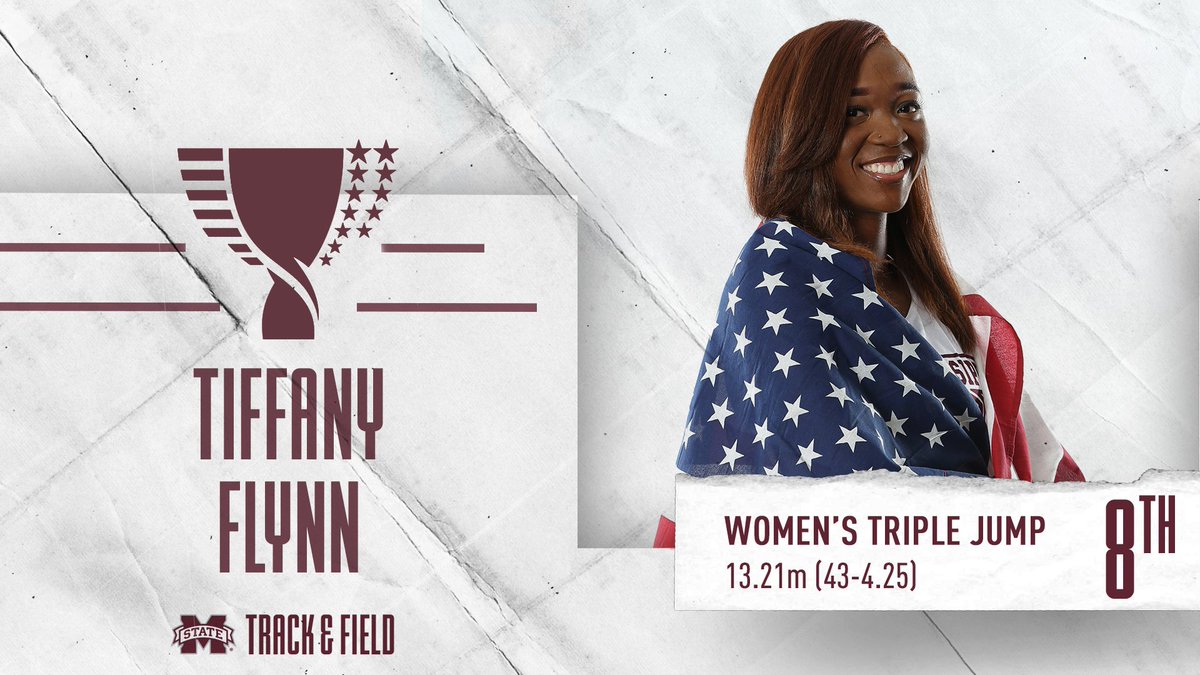 HailStateTF's tweet photo. RESULTS | Women's Triple Jump

8. Tiffany Flynn, 13.21m (43-4.25)

Flynn scores 1️⃣ point for Team @USATF!

#HailState🐶 | #TheMatch https://t.co/4IXNOVb0HW