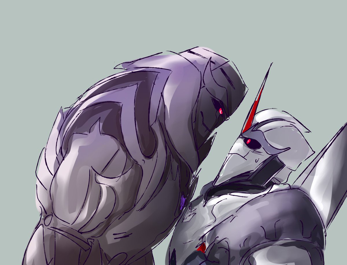 야짤을 짜고 싶었는데 제 능력 밖인 거 같습니다 메가트론님이랑 스타스크림 어떻게 야하게 그리는지...